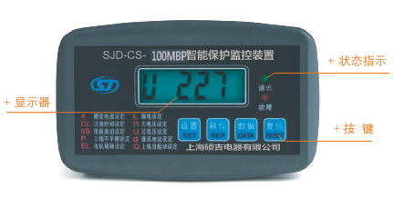 SJD-CS+系列电动机智能监控器面板示意图